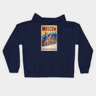 A Vintage Travel Art of Moscow - Russia Kids Hoodie